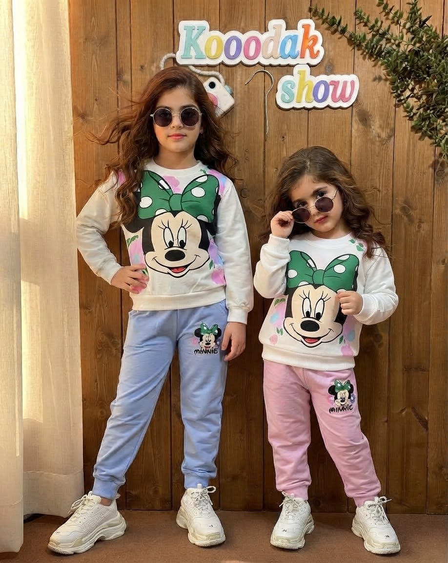 بلوز شلوار میکی پاپیون رنگی